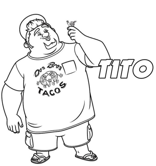 Print turbo Tito kleurplaat